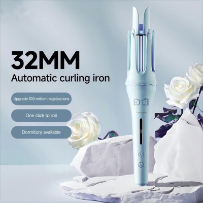 Hachikiko Fully Automatic 32mm Curling Iron - Negative Ion Hair Curler for Long-Lasting Big Curls & Waves, Adjustable Temp, Auto Shut-Off