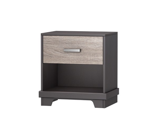 Bailey 1 Drawer Nightstand Dark Brown/Dark Blonde Brown - Loft 607