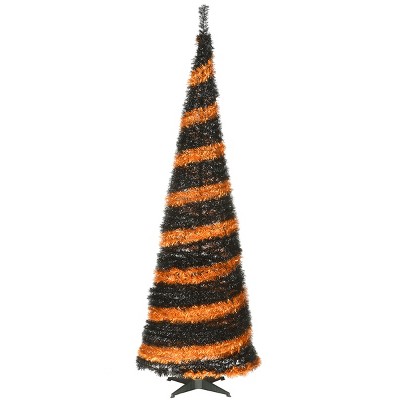 7.5 Ft. Halloween Orange And Black Pop-up Tree : Target