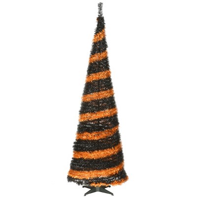 7.5 ft. Halloween Orange and Black Pop-Up Tree