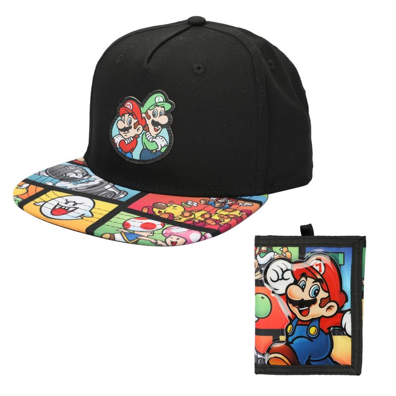 Super Mario Bros Friends & Foes Youth Baseball Cap & Wallet Set, 1 of 7