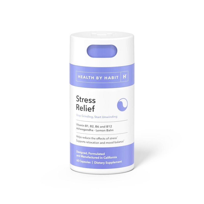 Health By Habit Stress Relief Vegan Capsules - 60ct, 1 of 13