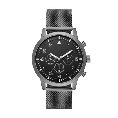 Men's Aviator Mesh Strap Watch - Goodfellow & Co™ Gunmetal