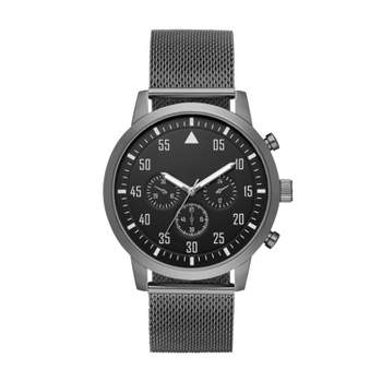 Men's Aviator Mesh Strap Watch - Goodfellow & Co™ Dark Gray