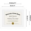 Americanflat 11x14 Diploma Frame with Shatter-Resistant Glass - Use as 8.5x11 Frame with Mat or 11x14 Frame without Mat - 2 of 4