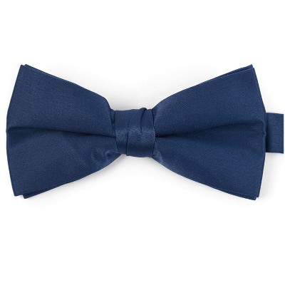 Thedappertie Men's French Blue Solid Color Pre-tied Adjustable Length ...