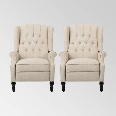 Kin Tufted Wingback Chair with Back Cushion – Millbury Home