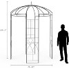 8.8 FT Metal Garden Arbor - Black Birdcage Wedding Arch for Outdoor Ceremony, Party - Steel Pergola Pavilion - 2 of 4