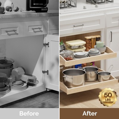 HomLux Pull Out Cabinet Organizer with Soft Close 28.5-W x 21-in D Cabinet Drawers Slide Out for Kitchen Base Cabinet — фото 6