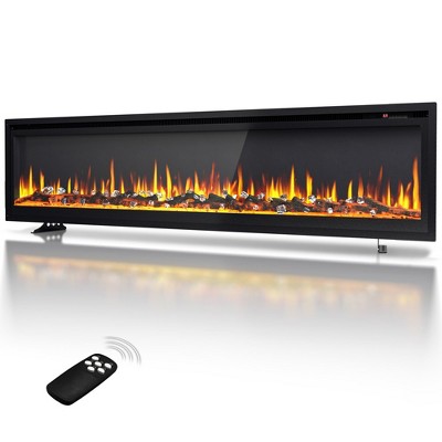 Simzlife Electric Fireplace Recessed Wall Mounted Freestanding with Remote Control
