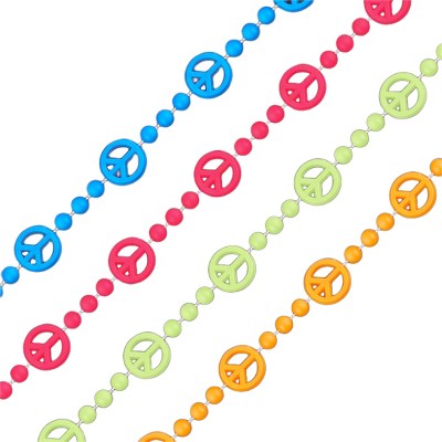 Magic Matt’s Brilliant Blinkys Peace Sign Bead Necklace Assorted Pack of 12