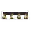 Toltec Lighting Apollo 4 - Light Vanity in  Dark Granite with 5" Square Santa Cruz Art Glass Shade - 2 of 2