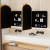 Wooakway 2-Pack 36"H*24"W Ornate Arch Metal Medicine Cabinet with Adjustable Shelves Vintage Recessed Wall Cabinet Mounted Bathroom with Mirror Gold - 3 of 4
