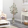 Nearly Natural 57-in Olive Artificial Tree in Sand Colored Urn - 3 of 4