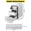 Outdoor Kitchen Drawers with Dividers, Stainless Steel Built-In Single Barbecue Drawer, Built-In Kitchen Island Access Drawer with Ventilation Panel - 2 of 4