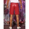 Lars Amadeus Men's Hip Hop Party Disco Faux Leather Shorts - 3 of 4