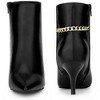 BLISSFUL STEP Gold Chain Pointed Toe Stiletto Heels Ankle Boots for Women - 2 of 4