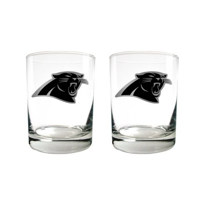 NFL Carolina Panthers 2pc Stealth Legacy Rock Glass Set