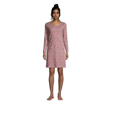 Lands' End Women's Supima Cotton Long Sleeve Knee Length Nightgown