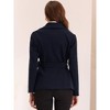 Allegra K Women's Shawl Lapel Collar Buttoned Winter Belted Slant Pockets Pea Coat - 3 of 4