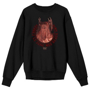 Yellowjackets - Versez Le Sang Mes Beaux Amis, Scary Creature in Mesh, Logo, Black Adult Crew Neck Sweatshirt - 1 of 3