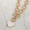 Attop Women's Gold Mother-of-Pearl Heart Necklace - 4 of 4