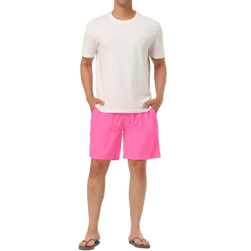 TATT 21 Men's Summer Solid Color Beach Drawstring Waist Mesh Lining Swim Shorts, 2 of 7