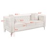 NicBex 82.3 Inch Velvet Couch,Jeweled Buttons Tufted 3-Seater Sofa with 2 Pillows for Living Room,Office,Apartment - image 3 of 4