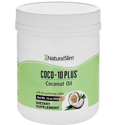 NaturalSlim Coconut Oil with CoQ10 - MCT Oil Organic Coconut Oil for Baking, Mixing with Shake, Smoothie