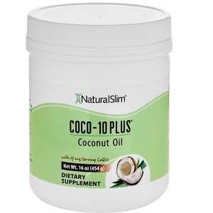 NaturalSlim Coconut Oil with CoQ10 - MCT Oil Organic Coconut Oil for Baking, Mixing with Shake, Smoothie - 1 of 3