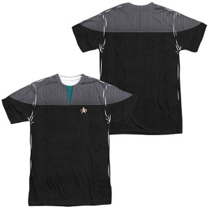 Men's Star Trek Tng Movie Science Uniform (Front Back Print) Short Sleeve Costume T-Shirt - 1 of 4