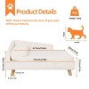 Elevated Luxury Velvet Dog Sofa Bed L Shaped Dogs Lounger Couch Bed with Removable Cushion Mat & Soft Pillow for Kitten Puppy - 3 of 4