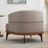 Upholstered Round Armchair,Modern Two-tone Barrel Fabric Chair for Living Room Bedroom Reading Room-Cuddlewood - 3 of 4