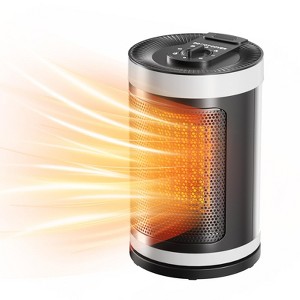 1500W Portable Ceramic Space Heater with Adjustable Thermostat, Tip-Over & Overheat Protection, Quiet Indoor Use, Small Room/Office Heater. - 1 of 4