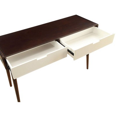 Drawers pulled open showing white interior