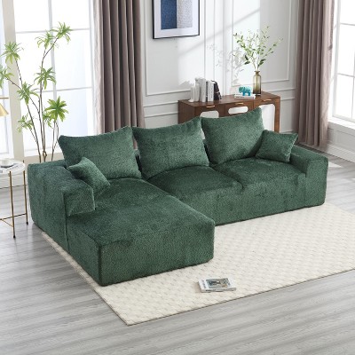 NicBex Couches for Living Room 108.27" L-shaped Sectional Sofa Chenille Upholstered 3-seater Sofa Couch with Throw Pillows