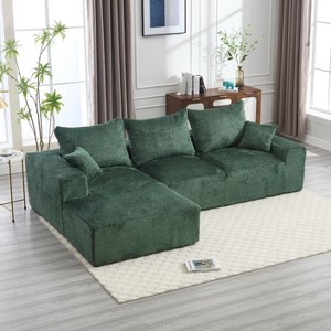 NicBex Couches for Living Room 108.27" L-shaped Sectional Sofa Chenille Upholstered 3-seater Sofa Couch with Throw Pillows - 1 of 4