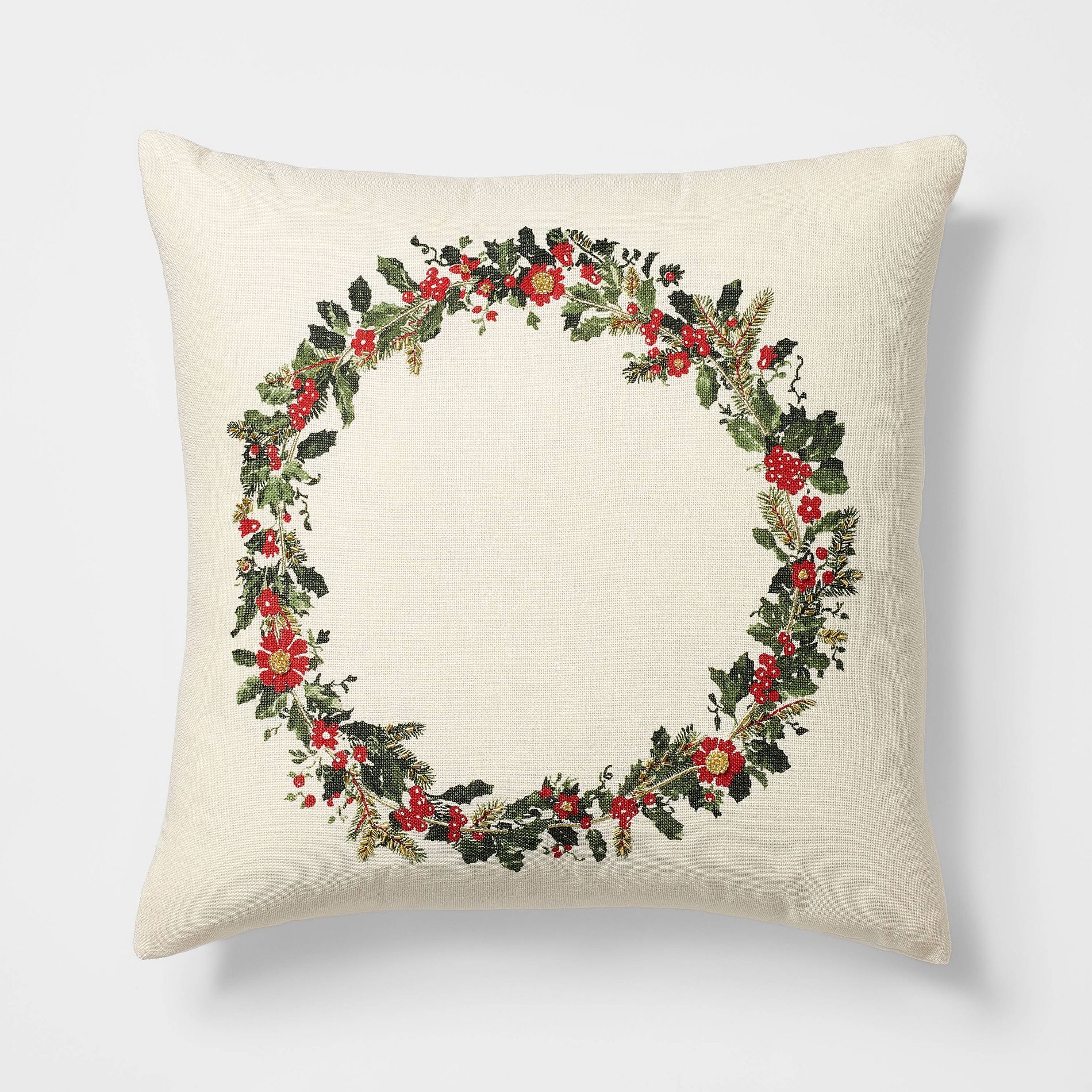 20"x20" Wreath Pillow - Threshold™ designed with Studio McGee