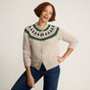 Lands' End Women's Drifter Lurex Ruffle Neck Jacquard Cardigan Sweater - 4 of 4