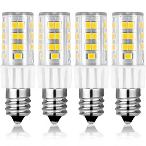 Luxrite E12 LED Bulb T4/T3, 40W Equivalent, 5000K Bright White, 500 Lumens, Mini Candelabra LED Bulb, Dimmable, ETL Listed  4 Pack - 1 of 4