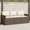 vidaXL Patio Sofa with Cushions - 3-Seater Brown Poly Rattan Outdoor Garden Furniture - 69.7" W x 27.6" D x 26.8" H - Removable and Washable Covers - 2 of 4