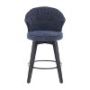 CAVINAS 25" H Modern Chenille Swivel Bar Stools Set of 2, Bar Chair with Wingback Design and Adjustable Feet - 4 of 4