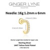 Hoop Flat Back Earrings for Women Sterling Silver 16G 6mm Cartilage Helix Upper Lobe Body Piercing Ginger Lyne - 4 of 4