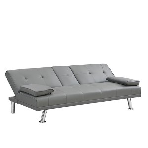 NicBex 66.1 Inch PVC Convertible Folding Futon Sofa Bed with Armrest for Living Room,Office,Apartment,Bedroom - 1 of 4