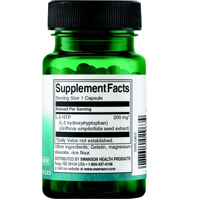 Swanson Dietary Supplements Maximum Strength 5-Htp 200 mg Capsule 60ct, 2 of 7
