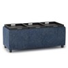 CAVINAS Faux Leather Storage Ottoman Bench with 3 Flip Over Serving Trays,Modern Storage Ottoman,Storage Benches for Living Room,Bedroom - 2 of 4
