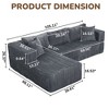 Luxurious 105" L-Shaped Cloud Sofa - Ultra Deep Modular Sectional with Plush Cushions, Perfect for Lounge & Family Room (Easy Assembly) - 3 of 4