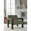 Signature Design by Ashley Adlanlock Accent Chair in Olive Green Velvet and Espresso Finish Wood Frame - 2 of 4