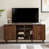Subrtex Solid Wood TV Stand for TVs Up to 60" With Double Sliding Doors And Storage - 2 of 4