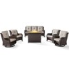 POCASSY 6-Piece Outdoor Furniture Set with Fire Pit Table, All Weather Wicker Outdoor Conversation Set Patio Sofa Set with Swivel Chairs and Fire Pit - 3 of 4